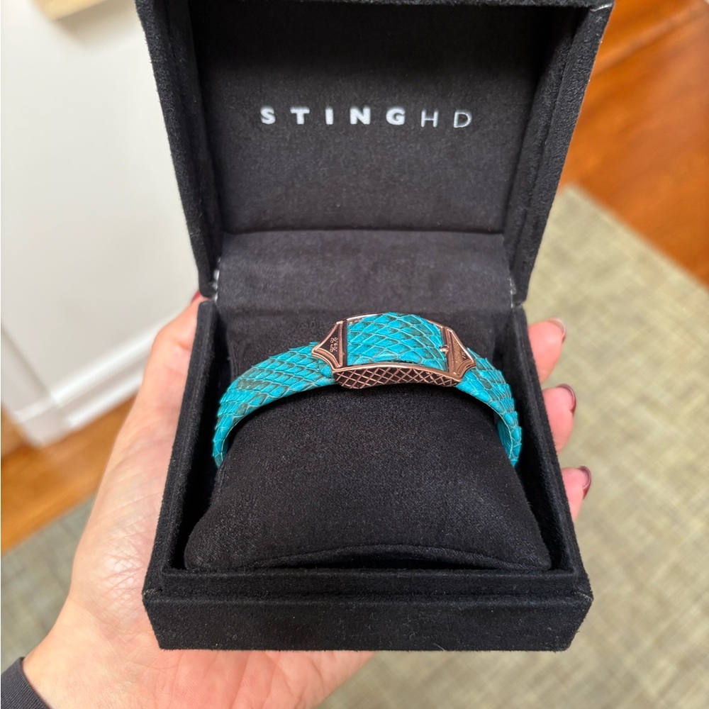 Sting Hd Turquoise Python Bracelet With Rose Gold… - image 4